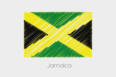 Jamaika Ülke karalanmış bayrağı çizimi