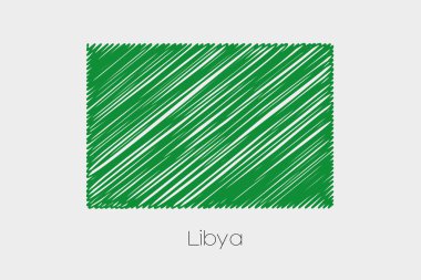 Libya-75 ülkenin karalanmış bayrağı çizimi
