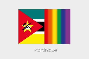LGBT bayrak illüstrasyon Mozambik bayrağı ile