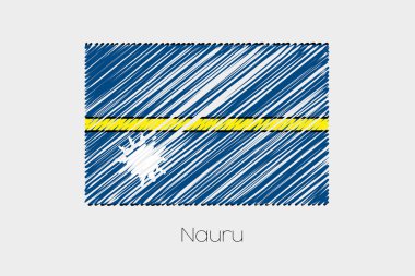 Nauru ülke karalanmış bayrağı çizimi