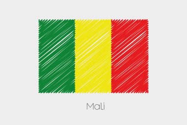 Mali ülke karalanmış bayrağı çizimi