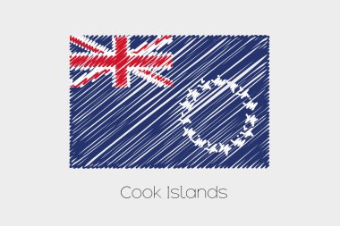 Cook Adaları ülke karalanmış bayrağı çizimi