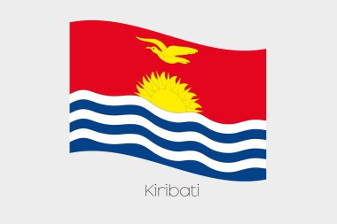 3D sallayarak bayrak illüstrasyon Kiribati ülkenin