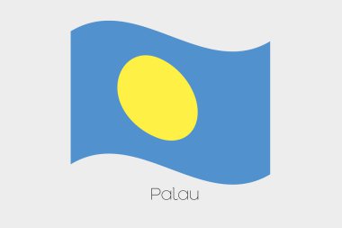 3D sallayarak bayrak illüstrasyon Palau ülkenin
