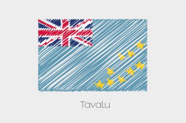 Tavalu ülkenin karalanmış bayrağı çizimi