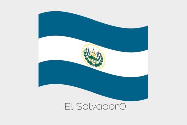 El Salvador ülke 3D izometrik bayrağı çizimi
