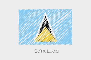 Saint Lucia ülke karalanmış bayrağı çizimi