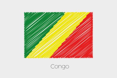 Kongo ülke karalanmış bayrağı çizimi