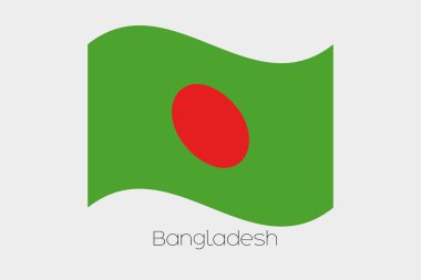 Bangladeş ülke 3D izometrik bayrağı çizimi