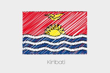 Kiribati ülke karalanmış bayrağı çizimi