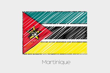 Mozambik ülke karalanmış bayrağı çizimi