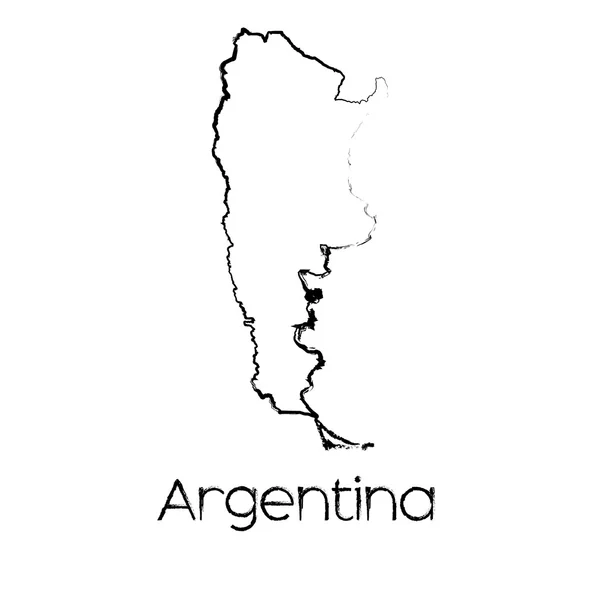 Scribbled shape of the Country of Argentina — стоковый вектор