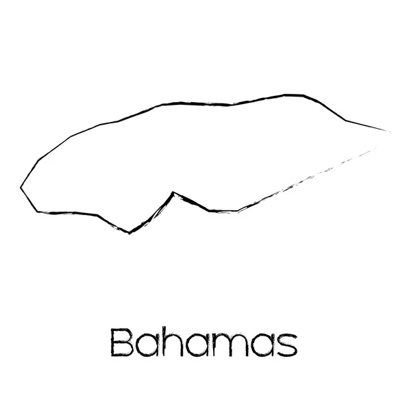 バハマ国の走り書きの形状 — ストックベクタ
