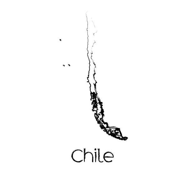 Forma garabateada del país de Chile — Archivo Imágenes Vectoriales