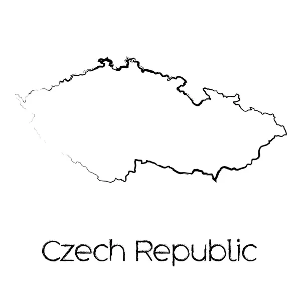 Scribbled Shape of the Country of Czech Republic — Stock Vector