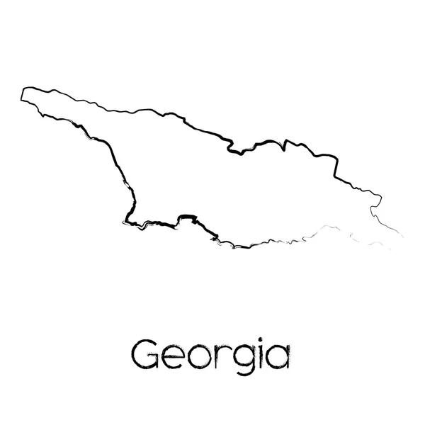 Forma garabateada del país de Georgia — Vector de stock