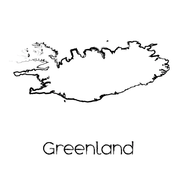 Scribbled Shape of the Country of Greenland — Stock Vector