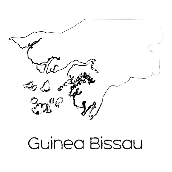 Нігтьових форму країни Гвінеї-Бісау — стоковий вектор