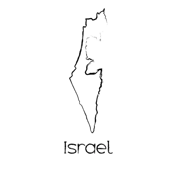 Gekritzelte Form des Landes Israel — Stockvektor
