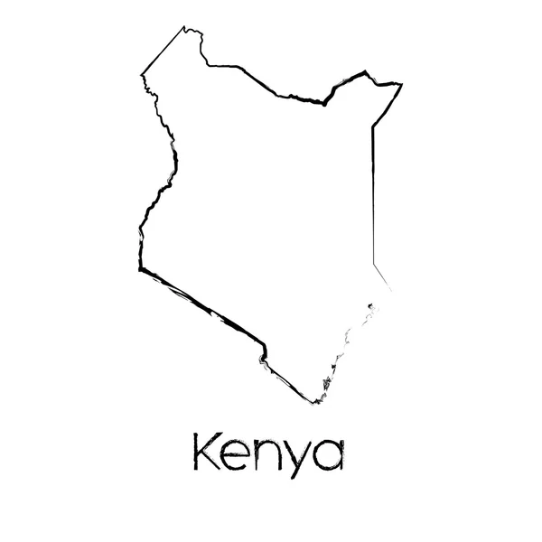 Scribbled Shape of the Country of Kenya — Stock Vector