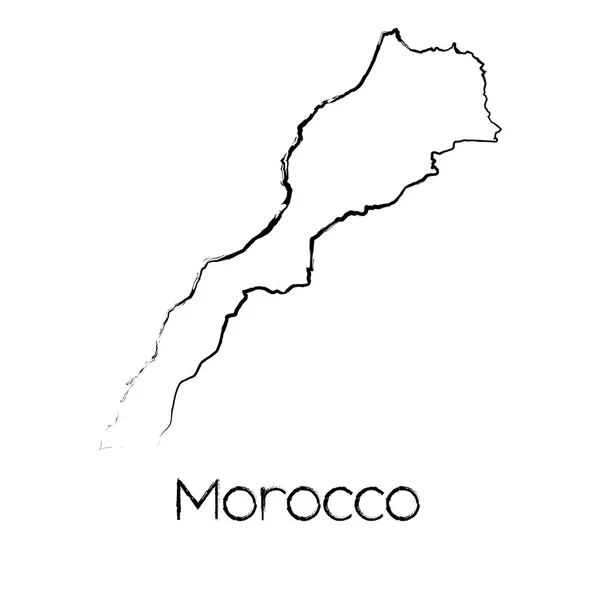 Gekritzelte Form des Landes Marokko — Stockvektor