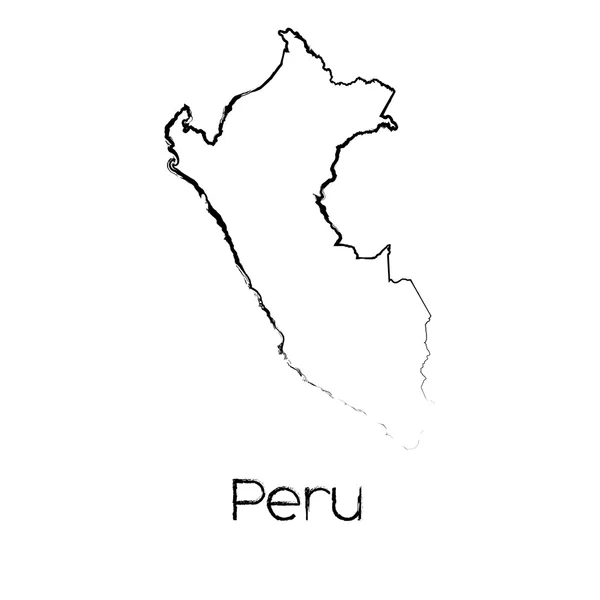 Forma rabiscada do país do Peru — Vetor de Stock