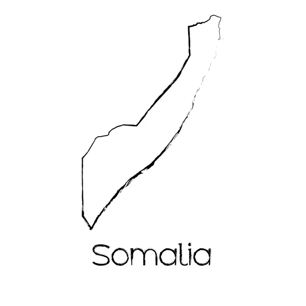 Forma scarabocchiata del Paese della Somalia — Vettoriale Stock