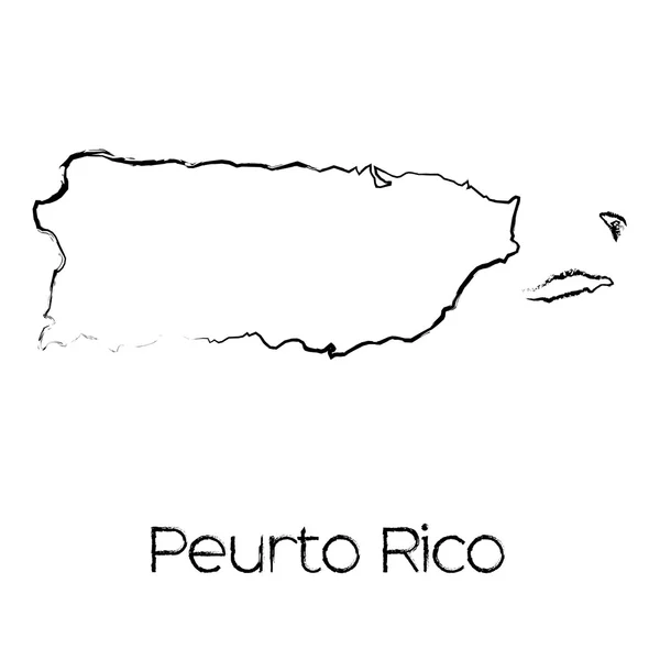 Нігтьових форму країні Пуерто-Ріко — стоковий вектор