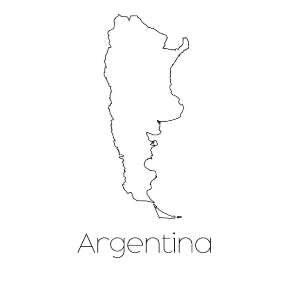 Forma del paese isolato sullo sfondo del paese di Argentina — Vettoriale Stock
