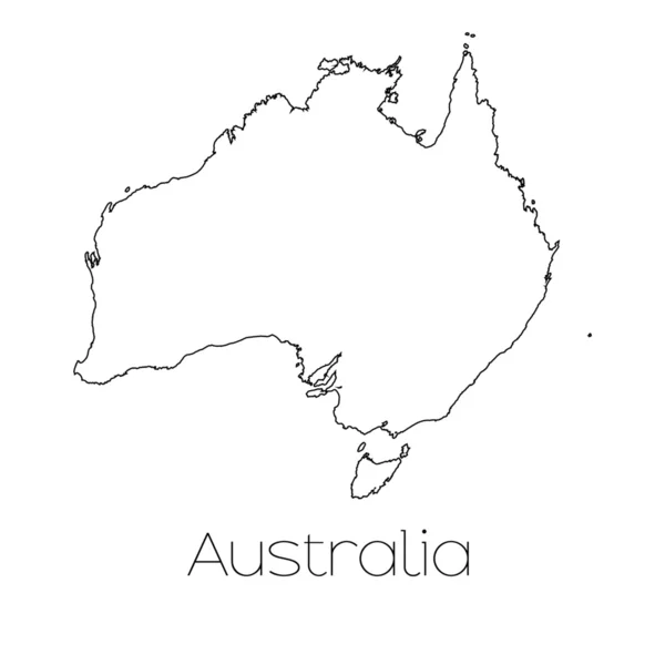 Forme du pays isolé sur fond du pays d'Australie — Image vectorielle