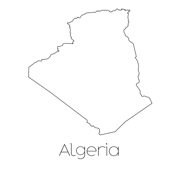 Country Shape isolated on background of the country of Algeria — Stock Vector