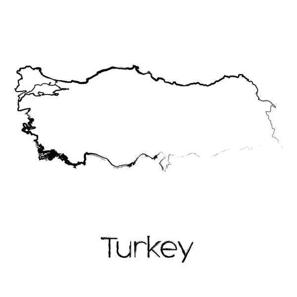 Scribbled Shape of the Country of Turkey — Stock Vector