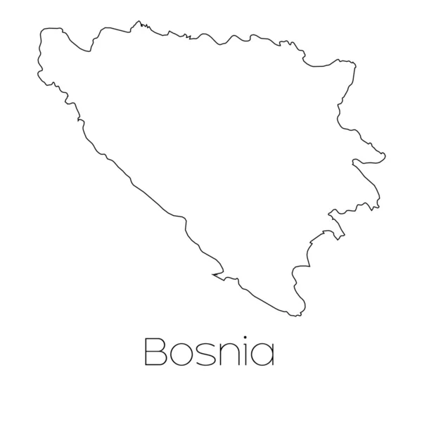 País Forma isolada no fundo do país da Bósnia —  Vetores de Stock