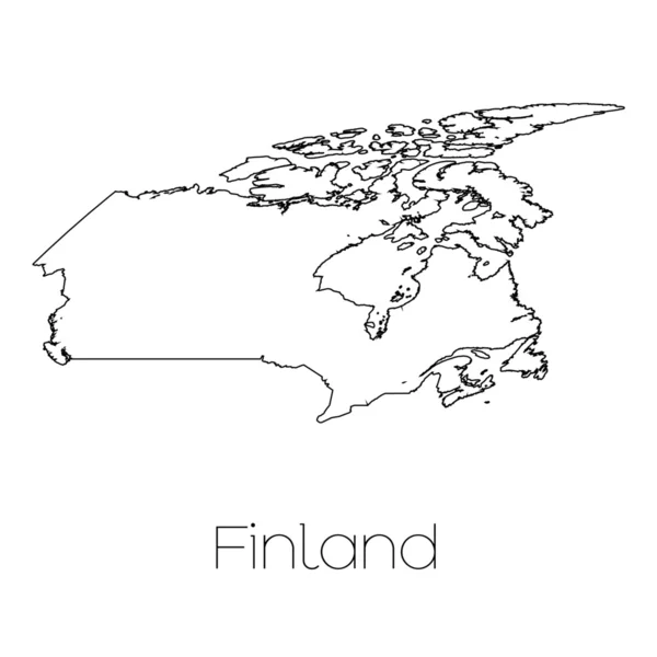 Land vorm geïsoleerd op de achtergrond van het land van Finland — Stockvector