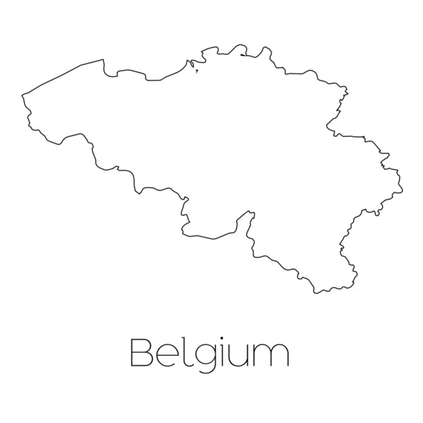Σχήμα χώρα απομονωθεί σε φόντο της χώρας του Βελγίου — Διανυσματικό Αρχείο