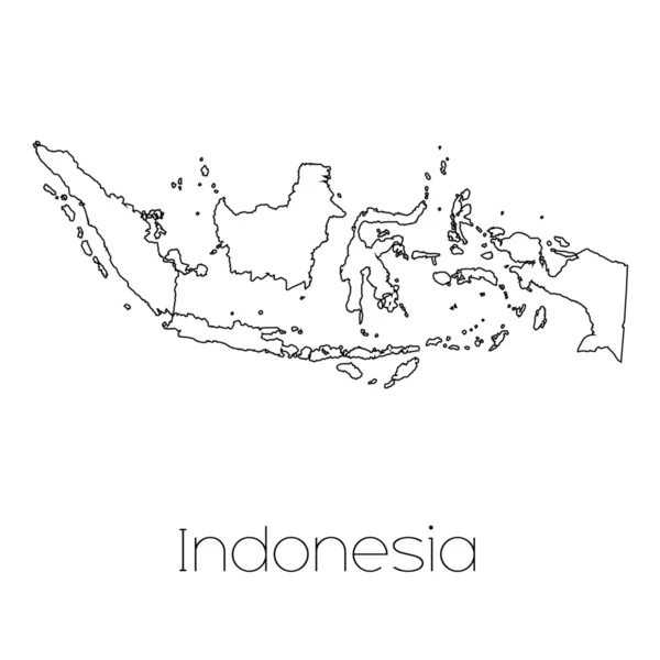 Forma del país aislado en el fondo del país de Indonesia — Vector de stock