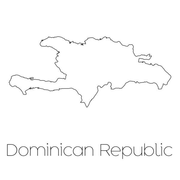 Forma del país aislado en el fondo del país de República Dominicana — Vector de stock