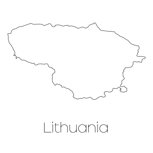 Forma del país aislado en el fondo del país de Lituania — Vector de stock