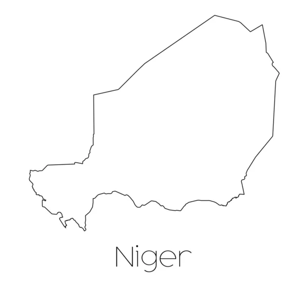 Forme du pays isolé sur fond du pays du Niger — Image vectorielle