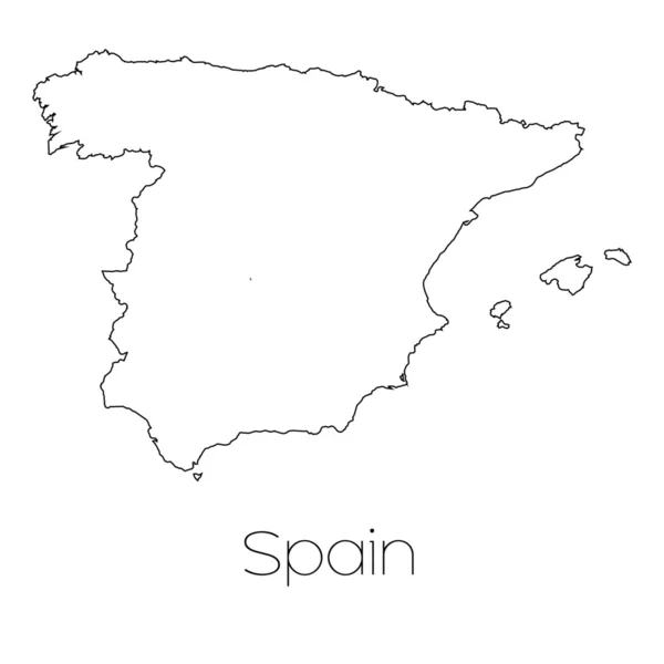 Forma del país aislado en el fondo del país de España — Vector de stock