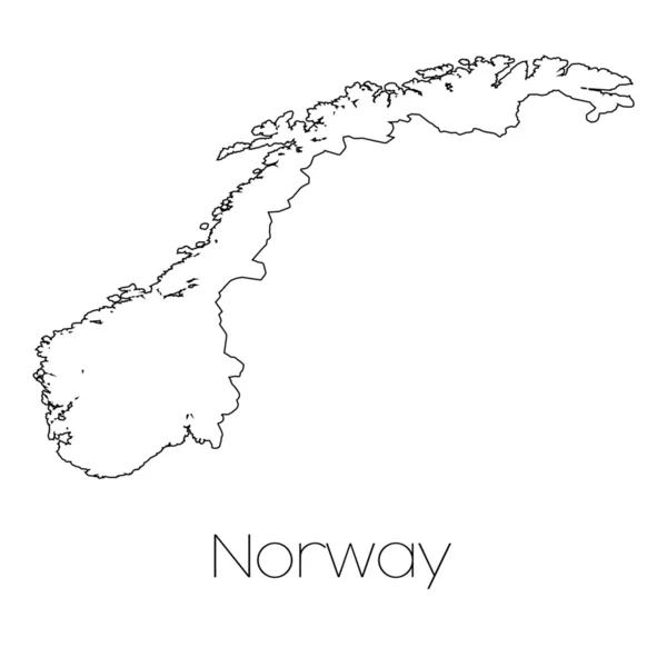 Forma del país aislado en el fondo del país de Noruega — Vector de stock