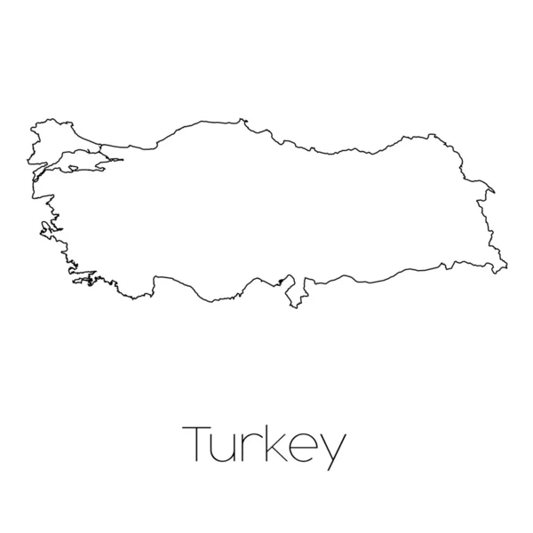 Forma del país aislado en el fondo del país de Turquía — Vector de stock