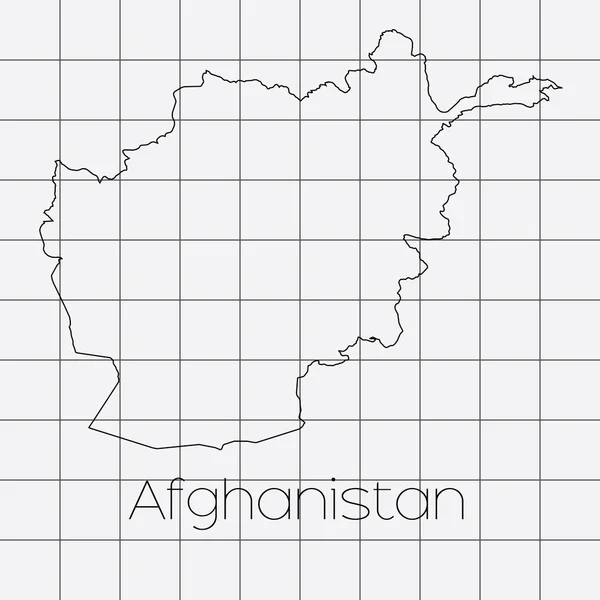 Kwadraat achtergrond met de land vorm van Afghanistan — Stockvector