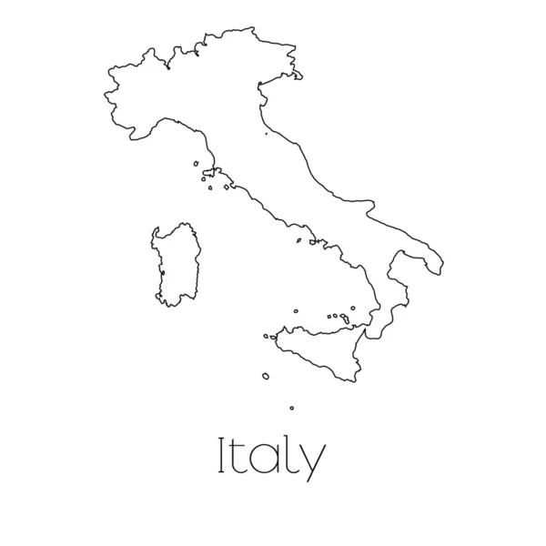 Forma del país aislado en el fondo del país de Italia — Vector de stock