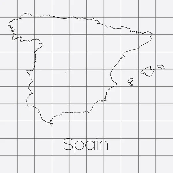 Čtvercový pozadí s tvarem země Španělsko — Stockový vektor