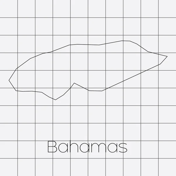 バハマの国の形と四角形の背景 — ストックベクタ