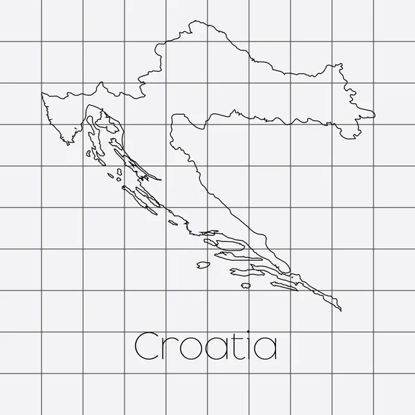 Antecedentes cuadrados con la forma del país de Croacia — Vector de stock