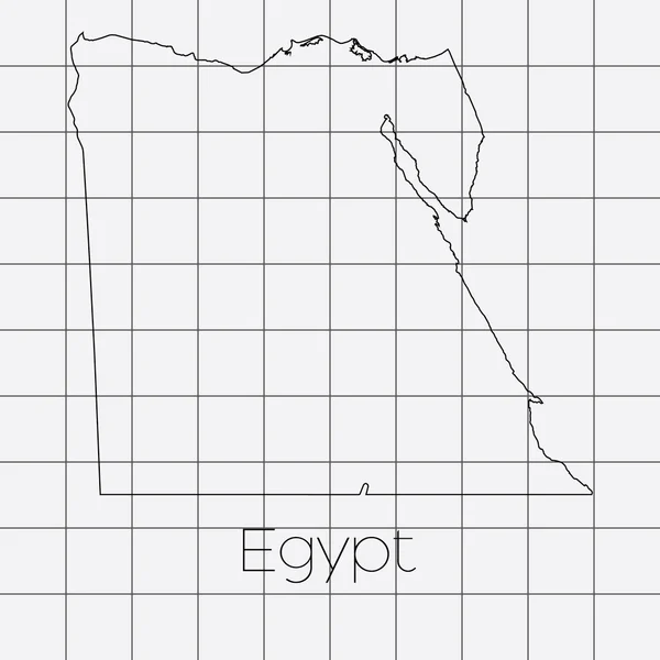 Kwadraat achtergrond met de vorm van het land van Egypte — Stockvector