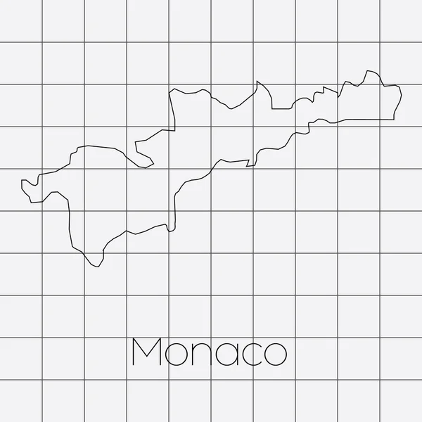 Kvadrerade bakgrund med land formen av Monaco — Stock vektor