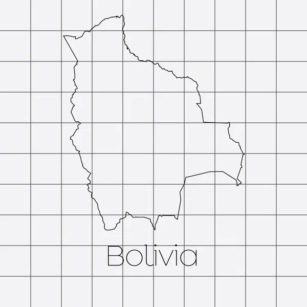 Contexte carré avec la forme du pays de la Bolivie — Image vectorielle